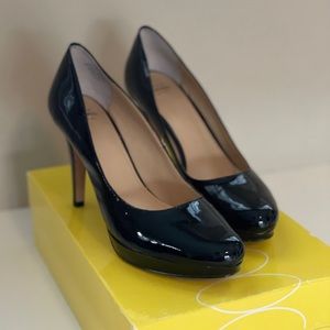 Black patent heels